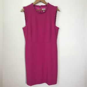 J. Crew Factory Sleeveless Ruffle Neck Sheath Dress